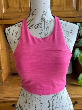 Outdoor Voices TechSweat Hot Pink Racerback Crop Top Sports Bra XS